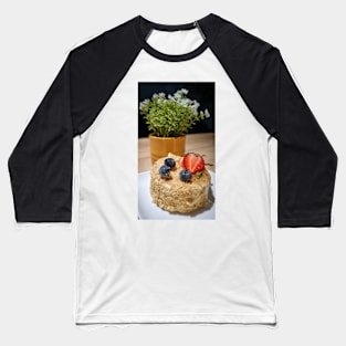 Mini Cake with Fresh Strawberry and Bluberries Baseball T-Shirt